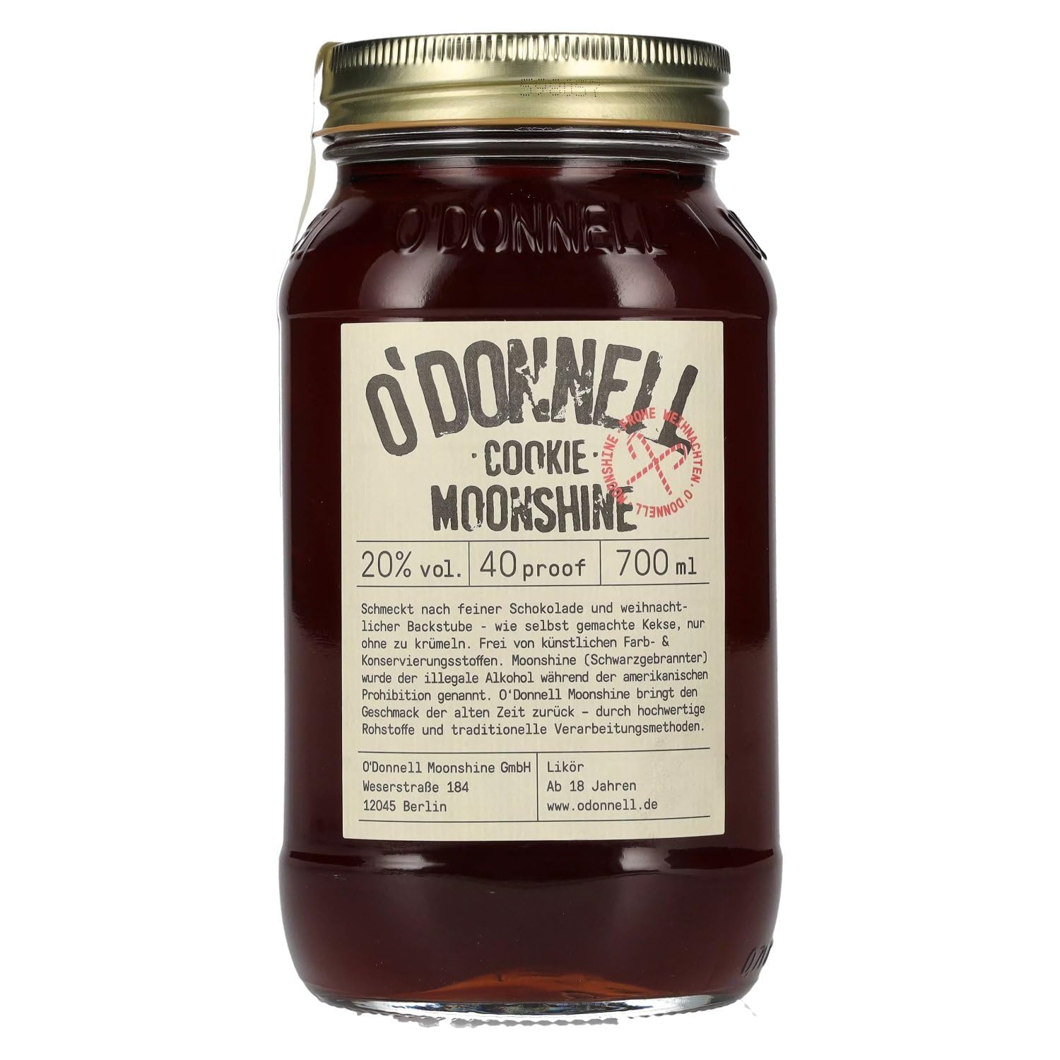 O'Donnell Moonshine Cookie Likör 20% Vol. 0,7l