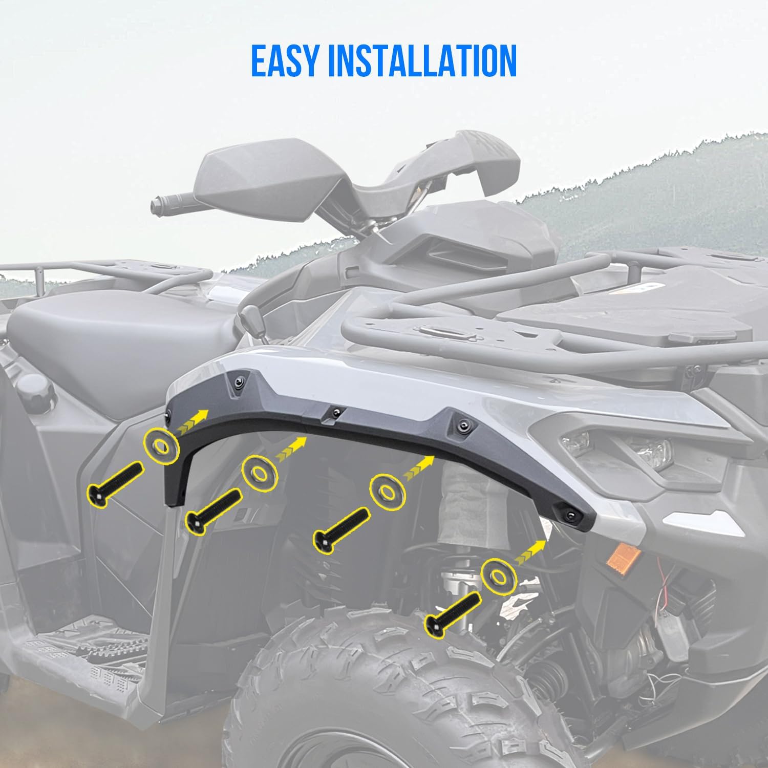 Fender Flares for Outlander 500 700 2023+, Combined Front & Rear Mud Flaps Kit Compatible with Can Am Outlander 500 700 G3L/Max/PRO/Max PRO 2023 2024 2025 Accessories Full Coverage Mud Guards