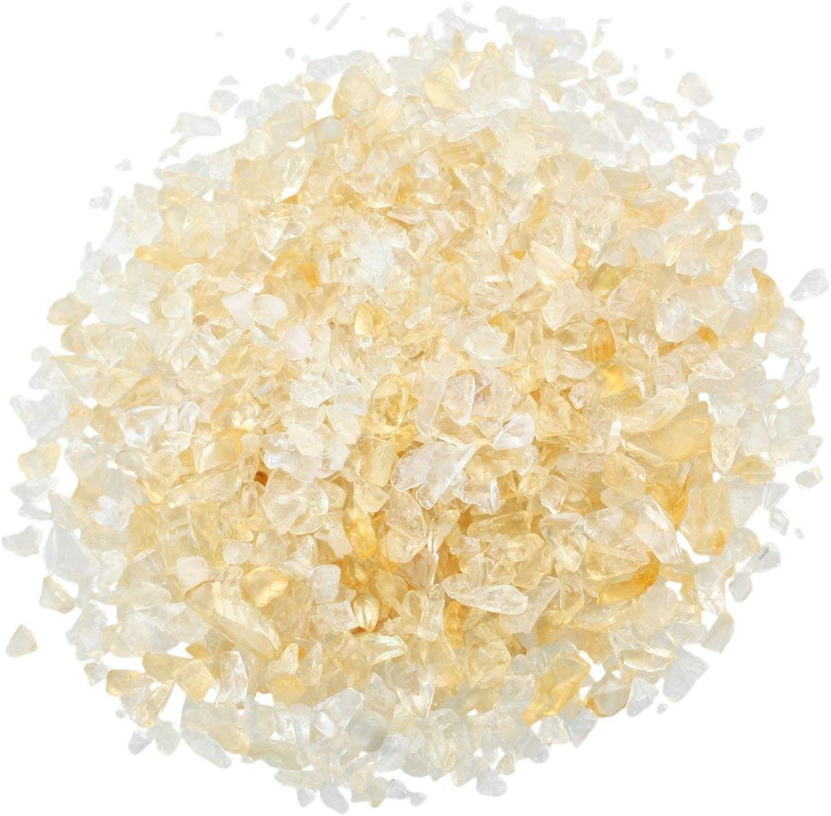 SUNYIK Pack of 2 Rose Quartz & Citrine Tumbled Chips Stone Crushed Crystal Quartz Pieces Irregular Shaped Stones, 2 lbs (920g)