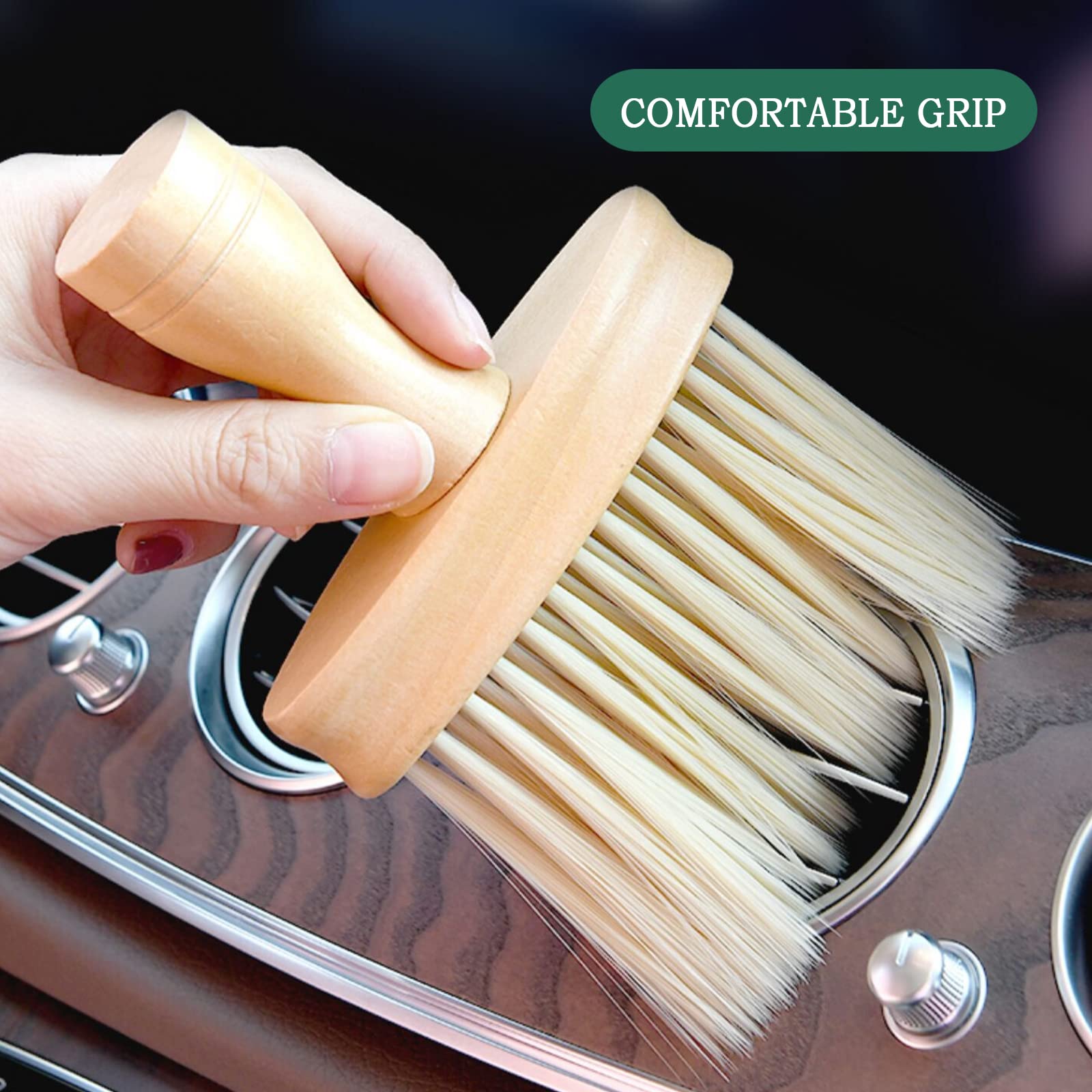Cepillo de alta densidad ultra suave para detalles de automóviles, cepillo de lavado para detalles de coche, cepillo de madera suave, limpieza profunda, teclados, laptop, sofá, cepillo para polvo (A+B