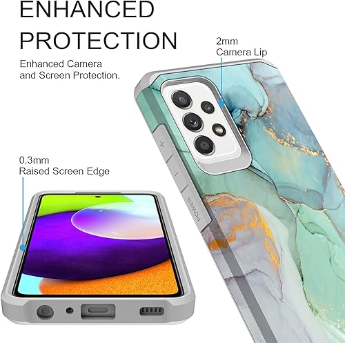 Miniatura 2 de Rosebono Funda compatible con Samsung Galaxy A72, delgada, híbrida, a prueba de golpes, funda rígida a prueba de golpes, a la moda, colorida funda