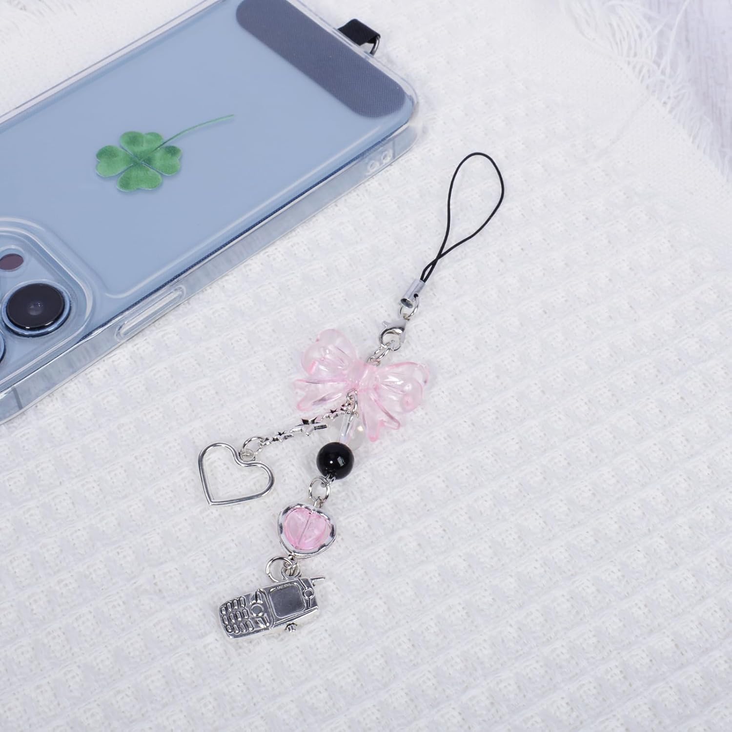 1-4PCS Cute Phone Charms Aesthetic Y2K CellPhone Charms Strap Pink Strawberry Butterfly Star Phone Charm Y2K Accessories Keychain for Backpack, Digital Cameras, Kindles, Air Pods - Image 5