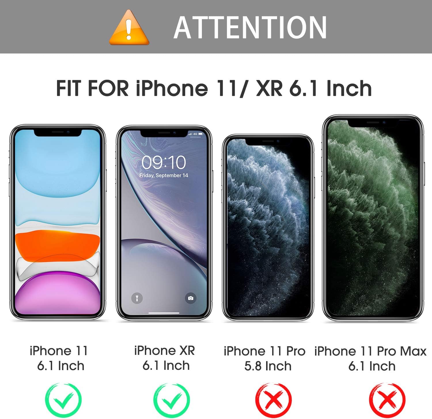 OMOTON Tempered Glass Screen Protector Compatible with Apple iPhone 11 / XR, 6.1 inch [3 Pack]