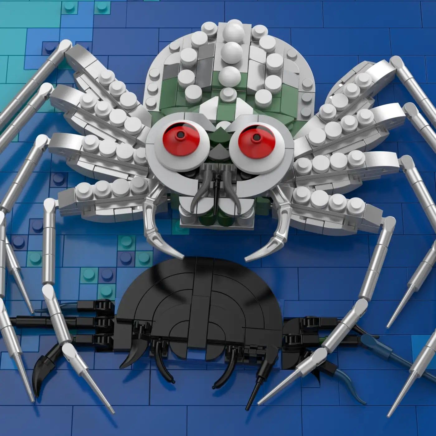 BlueBrixx Pro 109025 – Die DREI ???: 3D Bild: und die Silberne Spinne aus Klemmbausteinen mit 829 Bauelementen