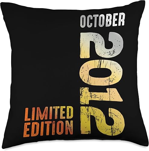 Since October 2012 Retro 2012 Vintage 2012 October Throw Pillow