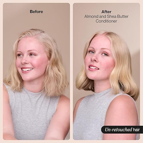Miniatura 5 de Suave Acondicionador hidratante de manteca de karité de almendra, paquete de 2 tamaños, nutre y repone el cabello seco y dañado