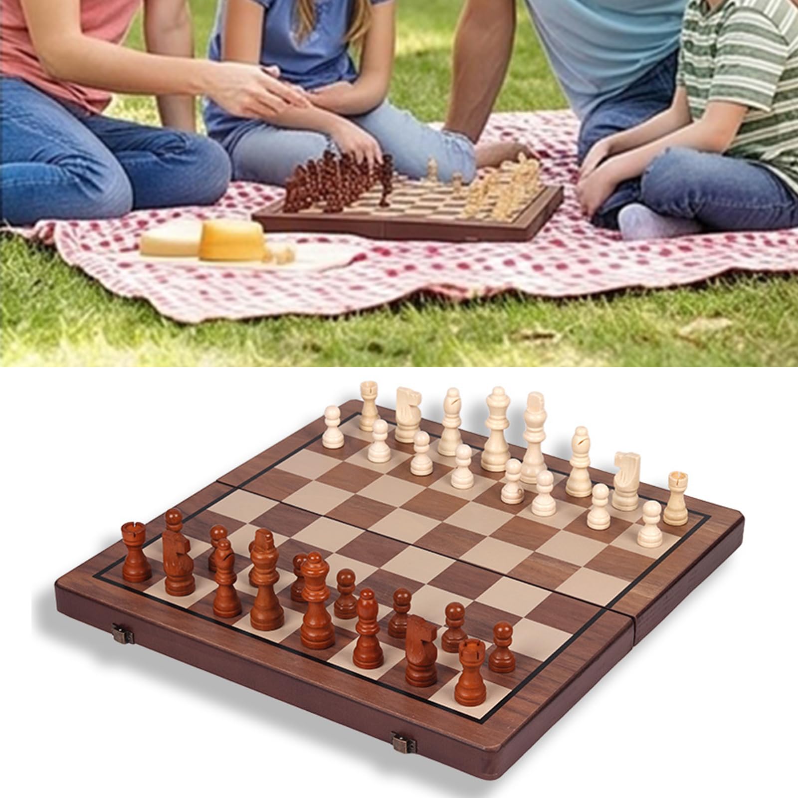 Tragbares kleines magnetisches Schachspiel, zusammenklappbares Schachbrett, Brettspiel, Kunststoff, Kinderspielzeug, Outdoor Unterhaltung, Lernen, zusammenklappbares Schachbrett, Brettspiel
