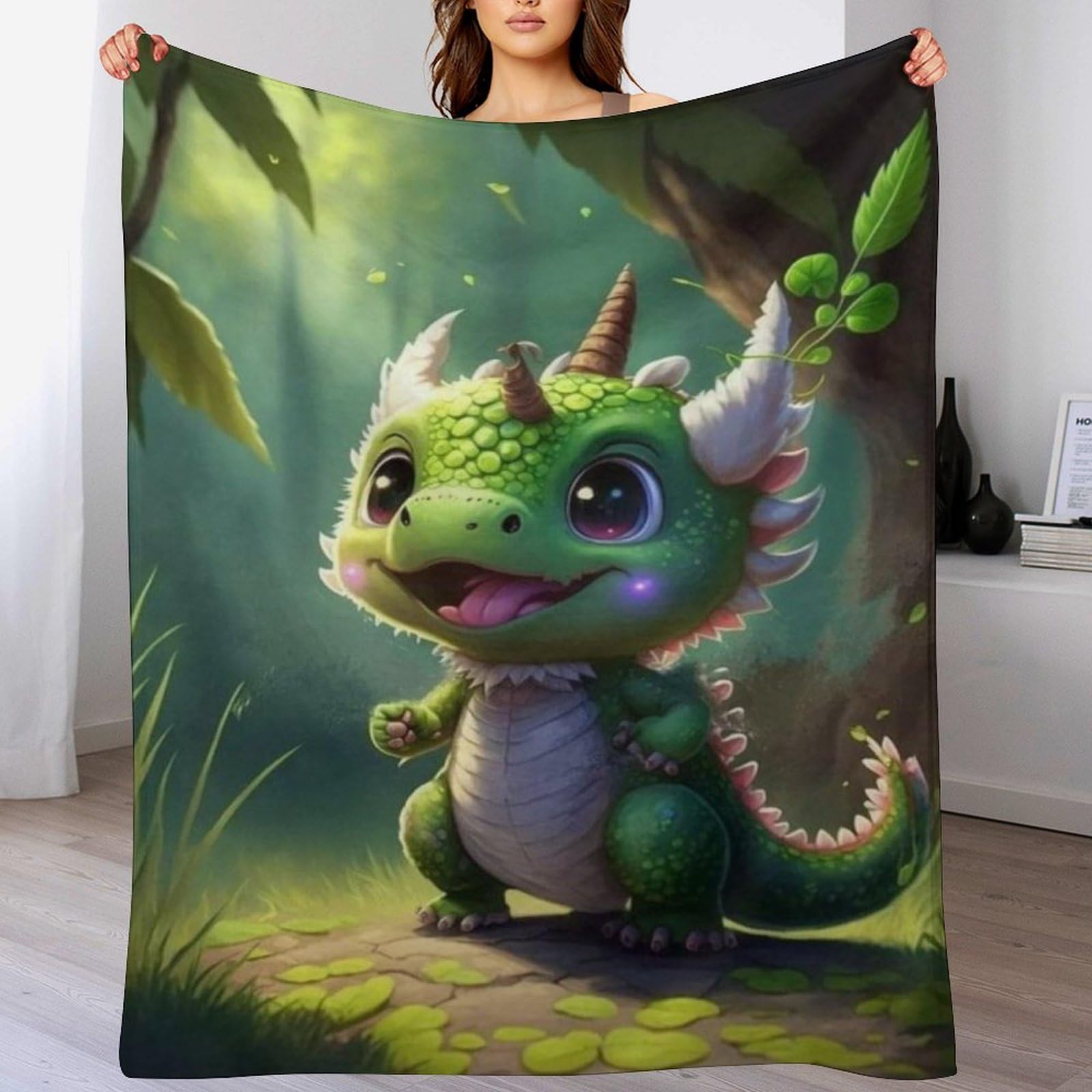 Couverture ptérosaure imprimée, cadeau doux pour lit d'enfant et adulte