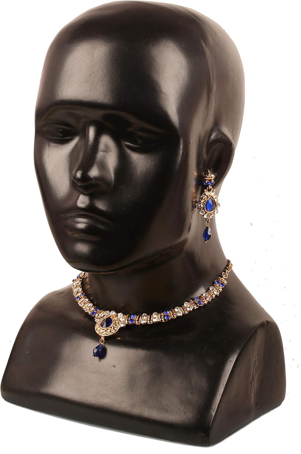 Touchstone Indian Bollywood Traditional Handcrafted Colourful Designer Jewelry Necklace Set In Antique Gold or White Tone For Women. - Image 9