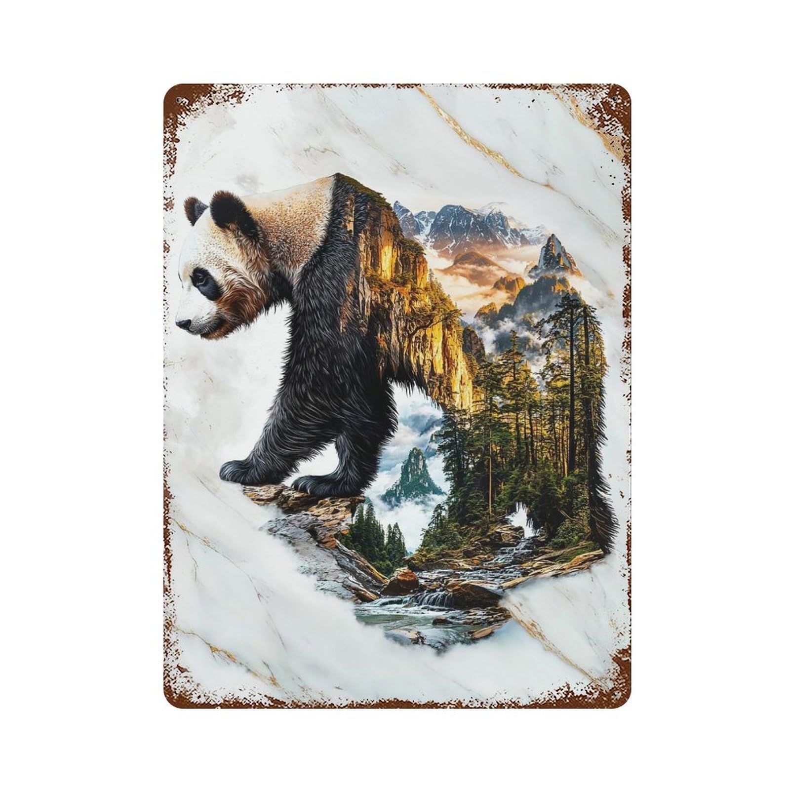 Decorative Tin Sign with The Peaceful Wanderer Design 15.7"x11.8", for Garage, Bar And Workshop Decor, Farmhouse Wall Decor