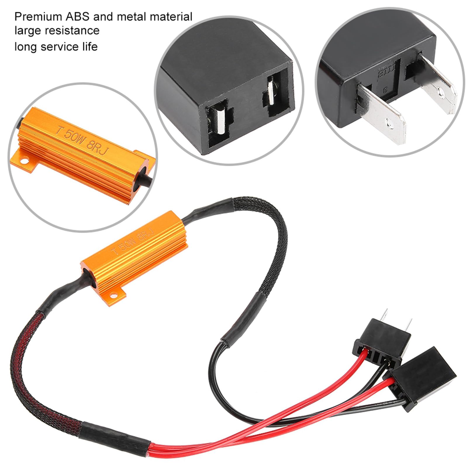 aqxreight - Kit Resistore LED H7, 2 Pezzi Decodificatori LED per Auto per Faro H7 Anti Hyper Flash Nessun Errore Cablaggio Resistore di Carico