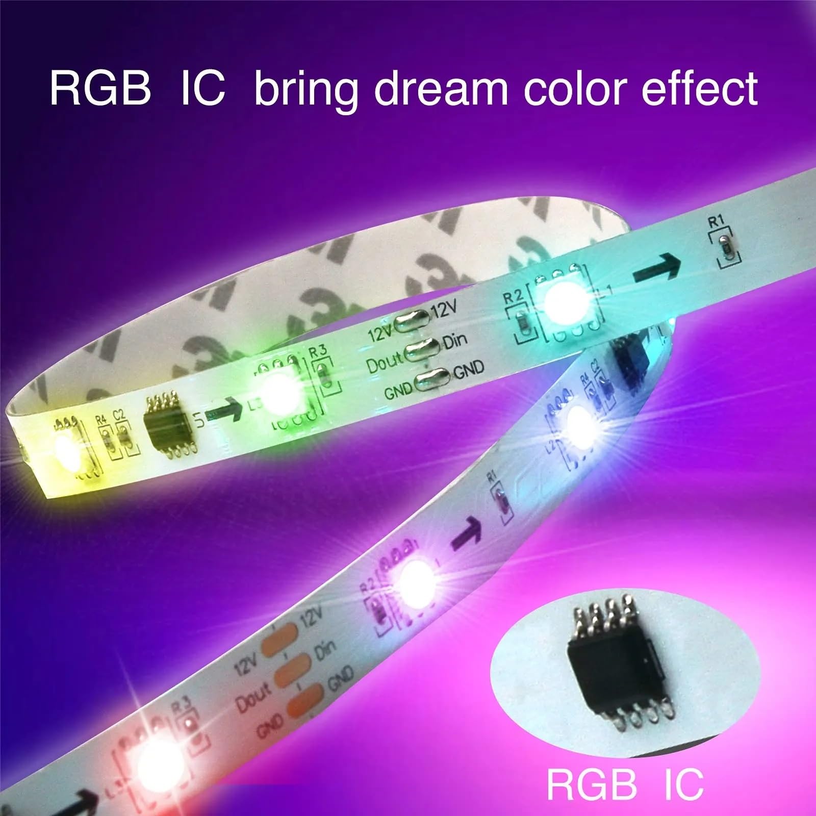 Luci A Led Per TV, 5m/10m Con Telecomando 8 Modalità Timable Sincronizzato Con La Musica, Telecomando Per TV Striscia Luminosa A LED Per Camera Da Letto/gioco/sfondo TV/decorazioni Per La Casa(10m (Bl