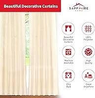 Vista 73 de Sapphire Home - Paneles de cortina (2 unidades), cortinas translúcidas de 54” x 84” (108” de ancho en total), paneles de gasa para dormitorio, sala