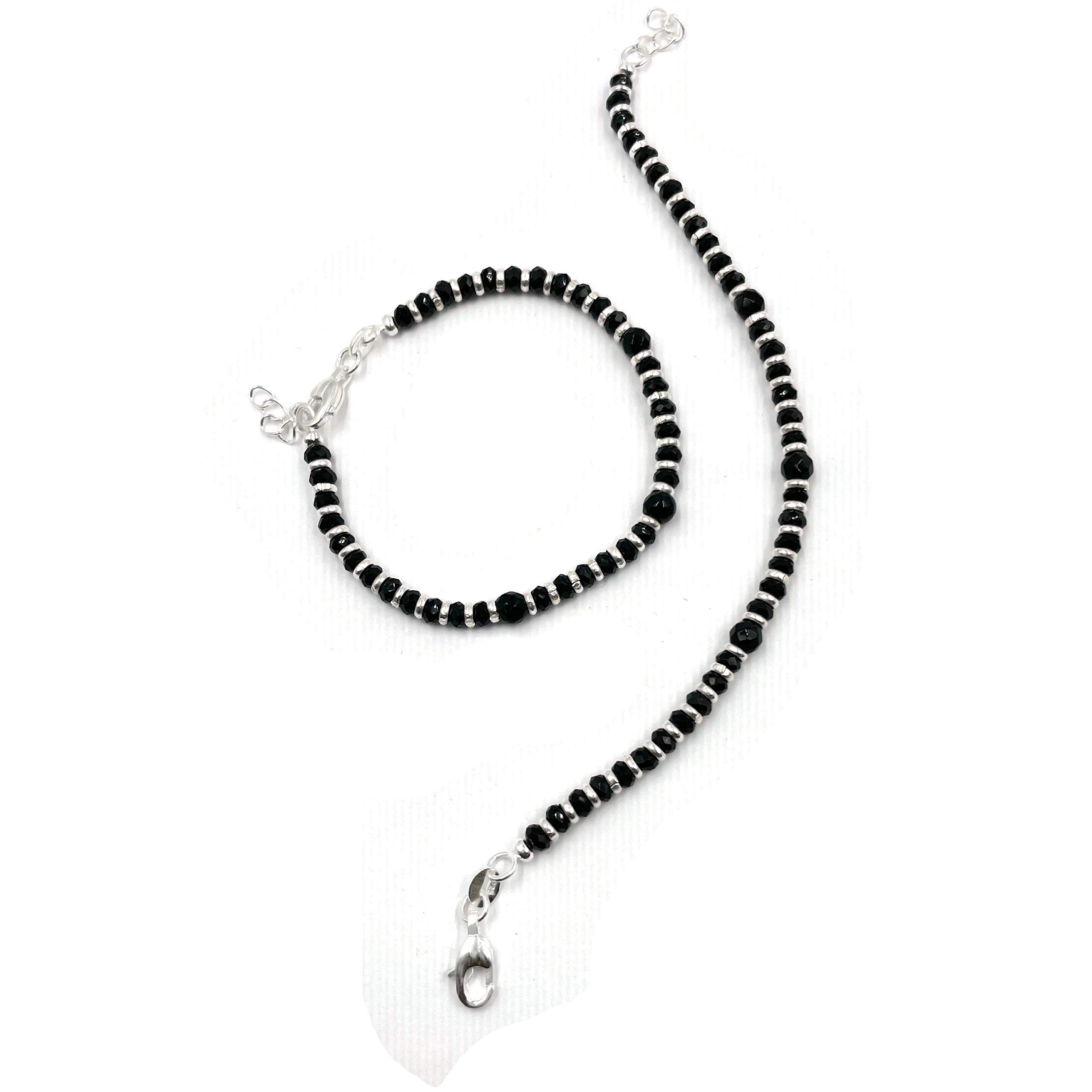 Balaji925 Sterling Silver Black Beads Najariya - Style#18