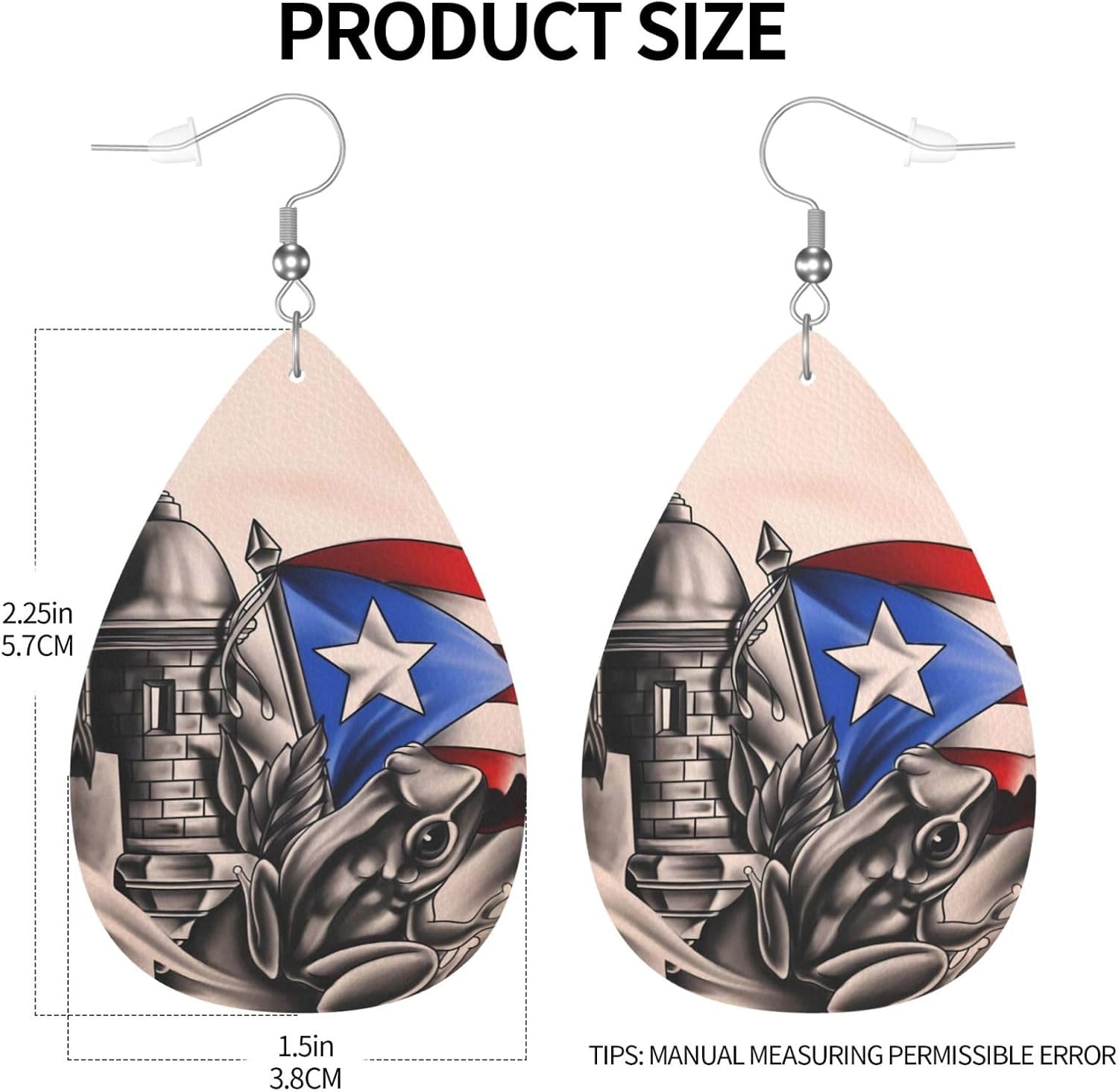 Faux Leather Teardrop Earrings Double Sided Drop Dangle Earrings Lightweight Women's Ear Accessories Holiday Party - Image 3