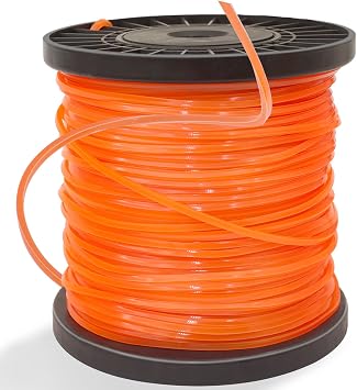 Square Heavy Duty Trimmer Line 2.4mm x 100m Strimmer Nylon String Wire Cord Rope for Garden Grass Strimmer & Electric Trimmers, 0.095 inch - Diagonal Size 3.4mm