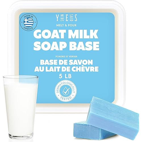5Lb Goat Milk Soap Base - SLS/SLES Free, No Palm Oil, Organic - Melt and Pour Goats Milk Soap Making Supplies - All Natural, Gentle on Skin, Moisturizing, Perfect for DIY Projects