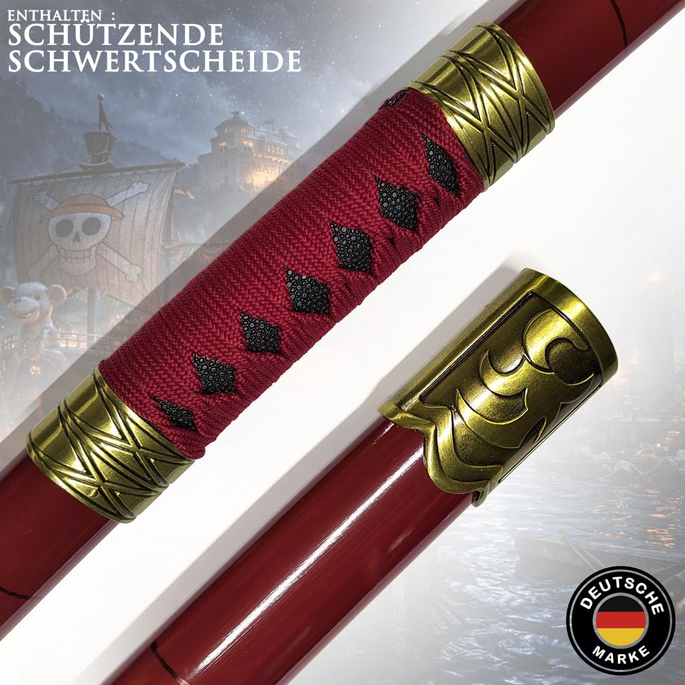 One Piece - Schwert, Lichtschwert, Laserschwert, Lightsaber, Katana LED, Samurai Sword mit LED Klinge mit Scheide, Animefans, Anime Cosplays, für Erwachsene und Kinder