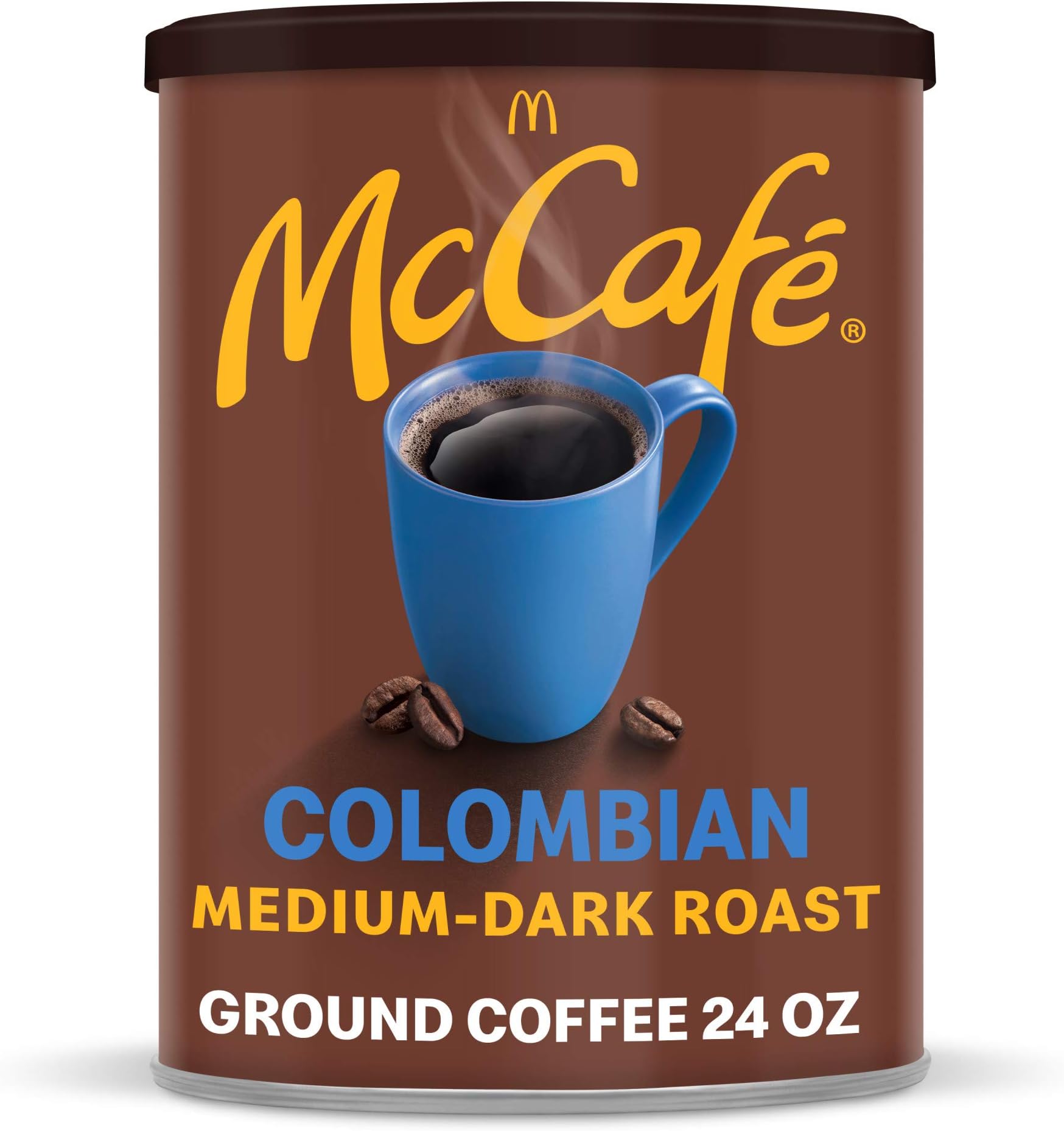McCafe Colombian, Medium-Dark Roast Ground Coffee, 24 oz Canister