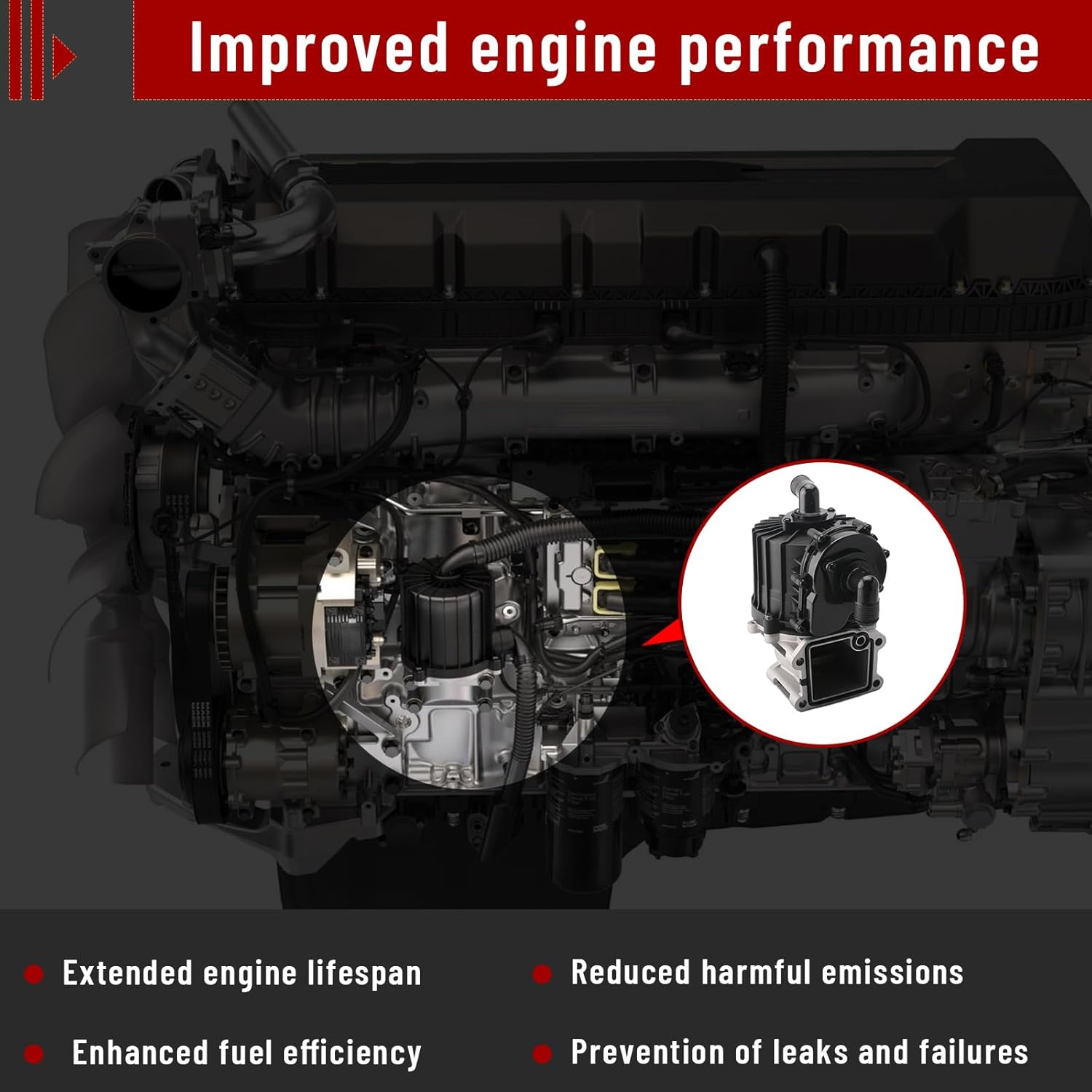 21122541 Crankcase Ventilation Oil Separator Kit with Gasket - Replacement for 2008-2014 Volvo Mack D13/D16/MP8 Engines | Fit Oil Filter System (Replaces# 20499419 21475228 20532891)
