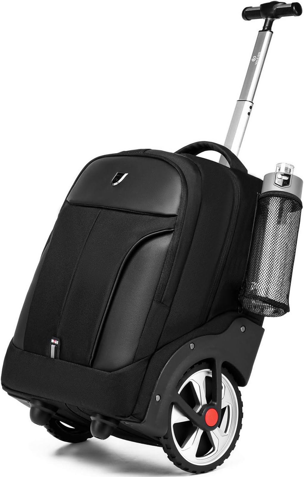 Rolling Backpack,Waterproof Backpack with Wheels for Business and Travel Commuter, Carry on Backpack with Laptop Compartment, Fit 17 Inch Laptop, Wheeled Backpack for Adults