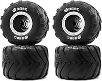 Vista 7 de OGRC 1.0 RC Monster Truck Juego de neumáticos para FCX24 SCX24 C10 JLU Deadbolt Gladiator Bronco 1/24 Crawler Car (negro)
