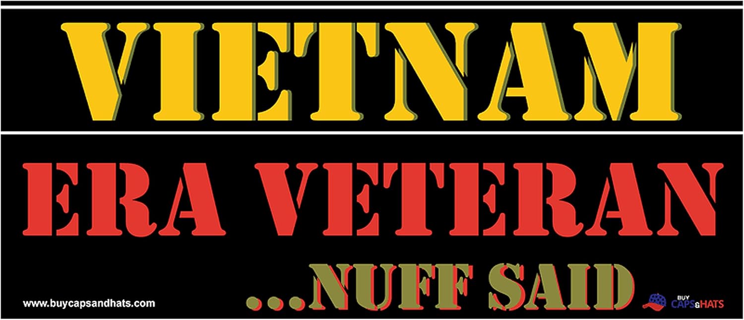 Vietnam ERA Veteran Cap and BCAH Bumper Sticker Embroidered Mens Military Hat