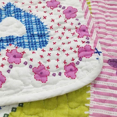 Miniatura 5 de ABREEZE Colcha de algodón con diseño de mariposa y corazón, para niños pequeños y bebés, manta para cama de niña, regalo de 43 x 51 pulgadas