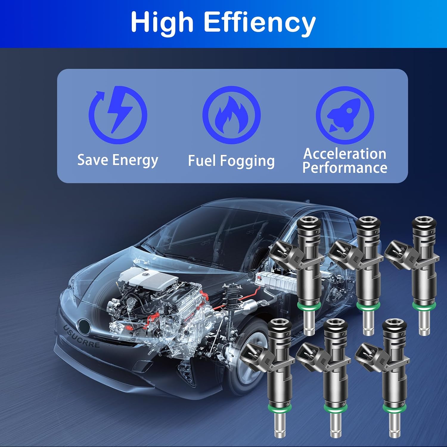 Upgraded 7531634 6 Pack Fuel Injectors Compatible with BMW 128i 325i 325xi 330i 330xi 328i 530i X3 X5 Z4 2006-2010 3.0L Replace# 13537531634