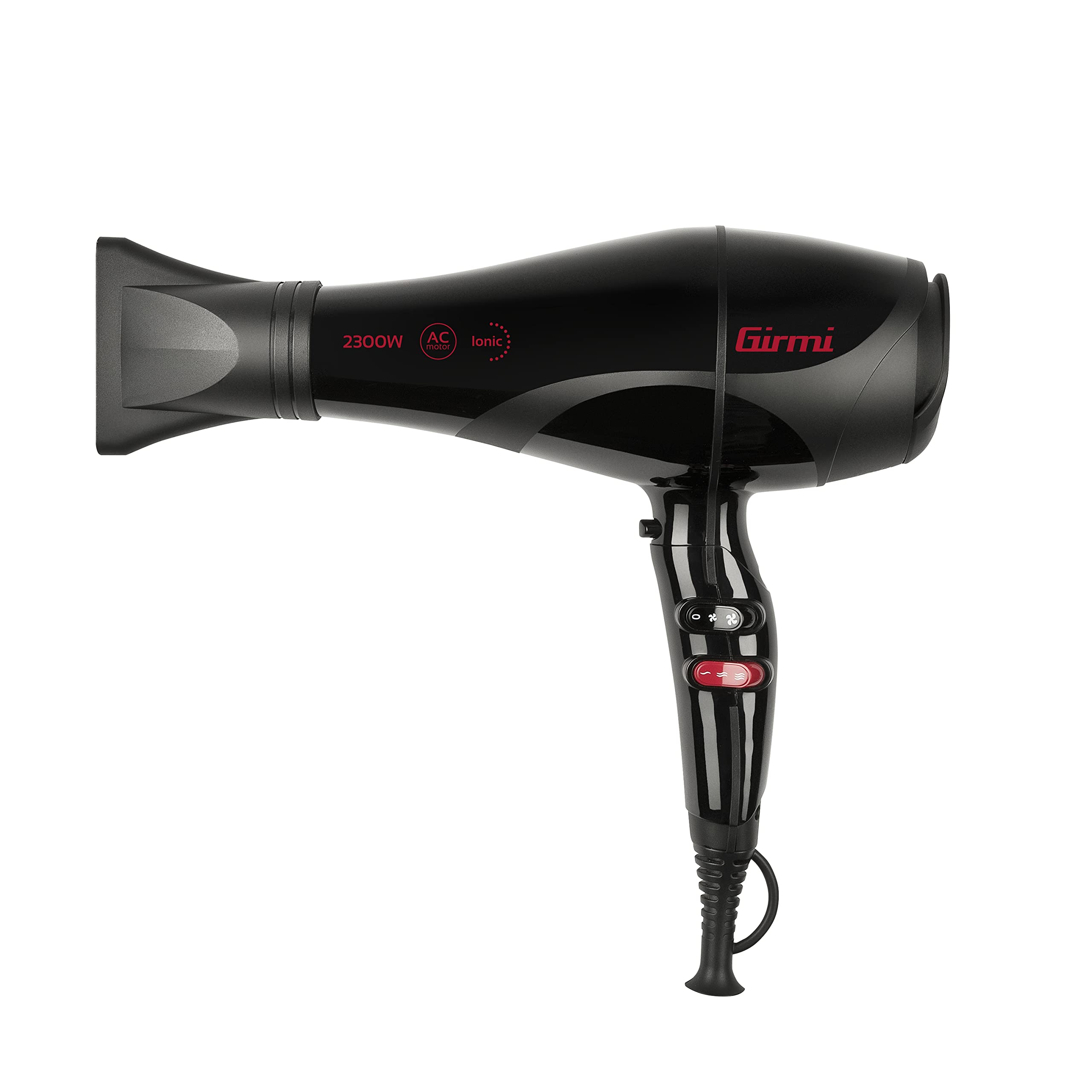 Girmi PH61 Asciugacapelli professionale, 2300 Watt, Ioni, Motore AC, Nero