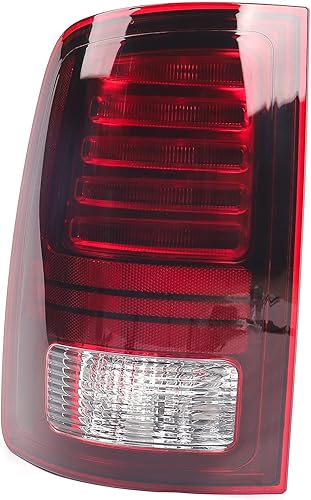 Miniatura 4 de FIONE Conjunto de luces traseras LED para Dodge Ram 1500 2013-2018 y Ram 2500 2013-2018 y Ram 3500 tipo halógeno y lente roja interior negro con
