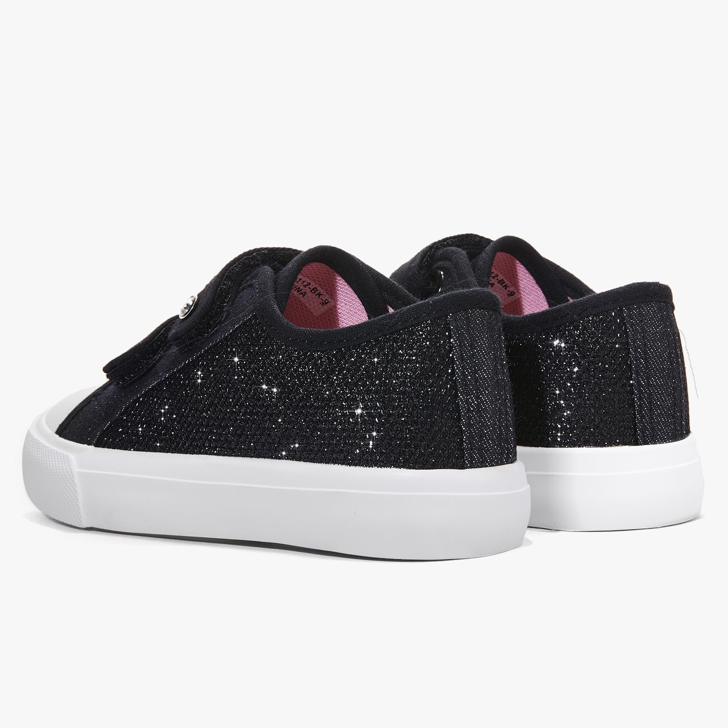 Weestep Toddler Girl Glitter Sneakers Lightweight Sparkle Slip On Canvas Shoes - Image 6