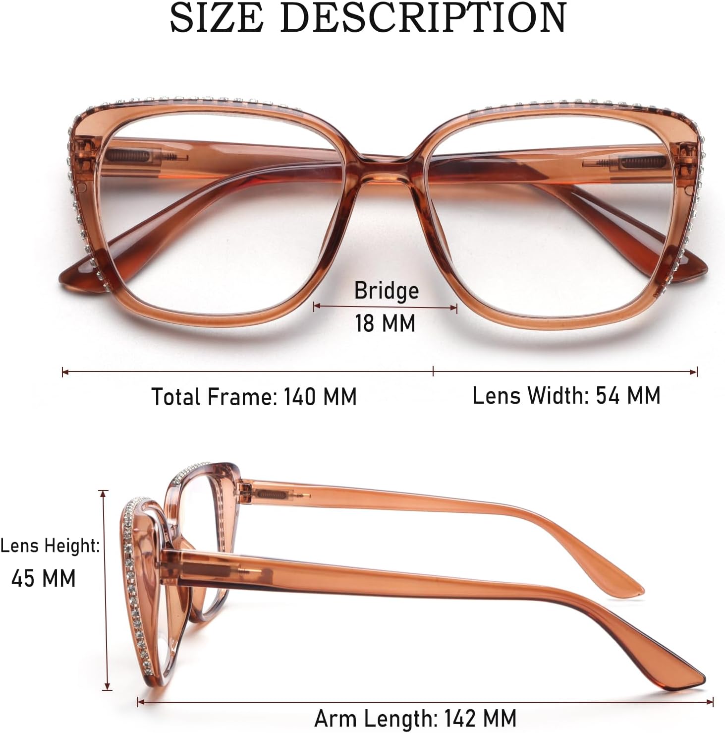 Reading Glasses for Women Blue Light Blocking Readers Anti Eyestrain Computer Fashion Eyeglasses Spring Hinge - Image 2