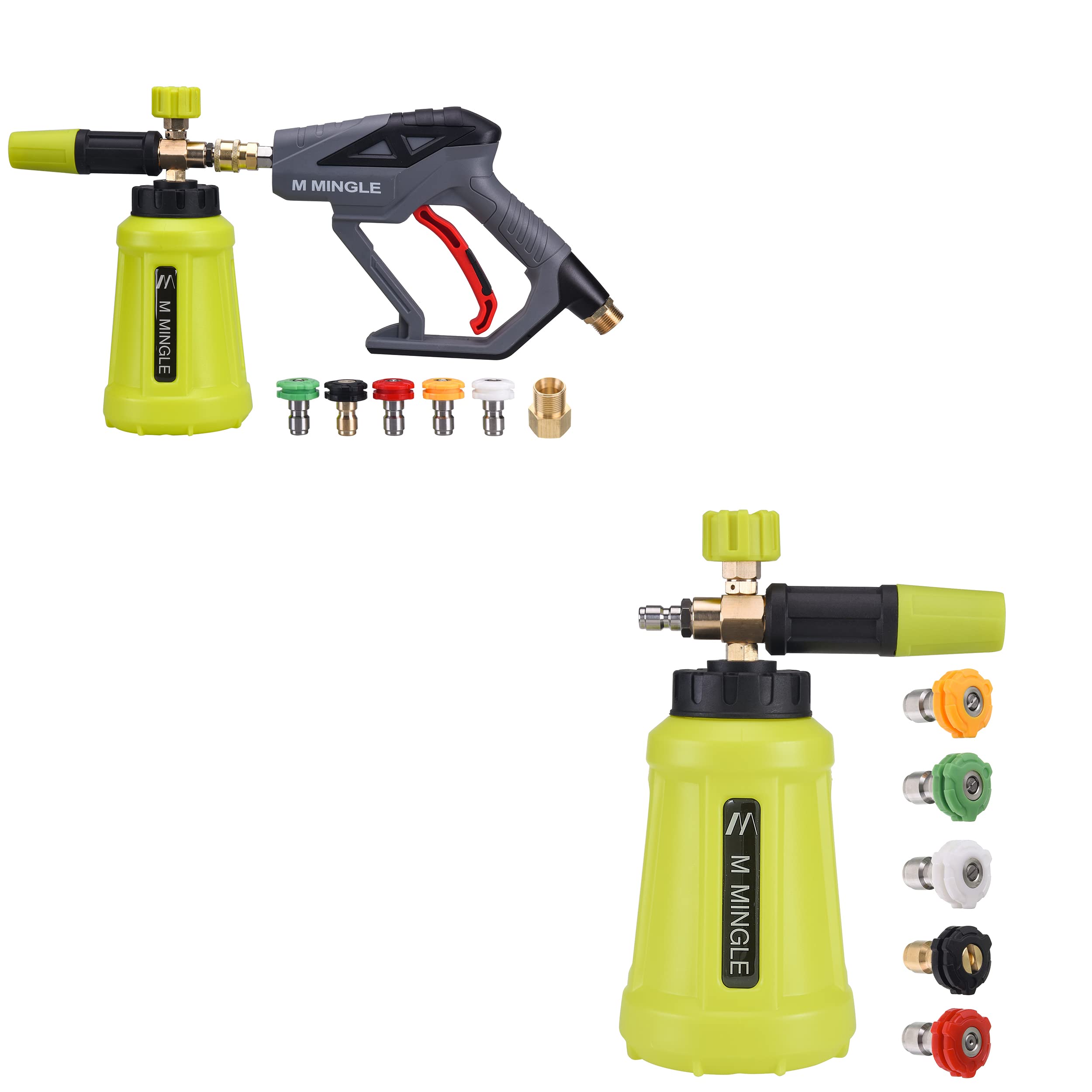 Amazon.com: M MINGLE High Pressure Washer Gun Snow Foam Lance and