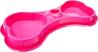 Comedouro Duplo Osso Rosa Pet Injet para Cães