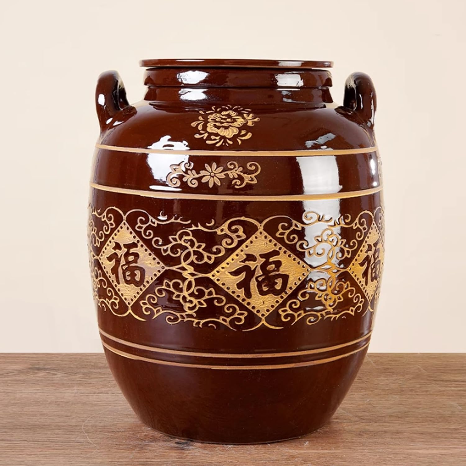 Ceramic Rice Jar,Ceramic Rice Bucket With Lid,Ceramic Storage Bucket,Food Dispenser, Ceramic Rice Cylinder,Large-Capacity Ceramic Food Bucket,Food Storage Container For Rice,Flour,Pet Food