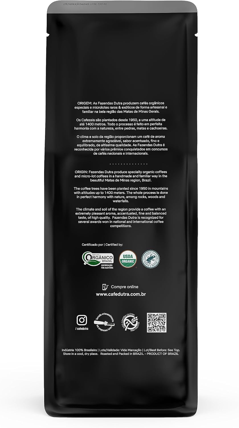 Café Dutra Moka (Peaberry) – Orgânico Microlote – Torrado Em Grãos 1Kg