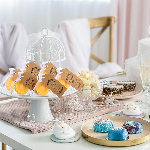 Miniatura 9 de Dansib Juego de 25 mini jabones blancos estilo girasol lindo jabón hecho a mano para regalos de fiesta de boda, regalos pequeños de despedida de