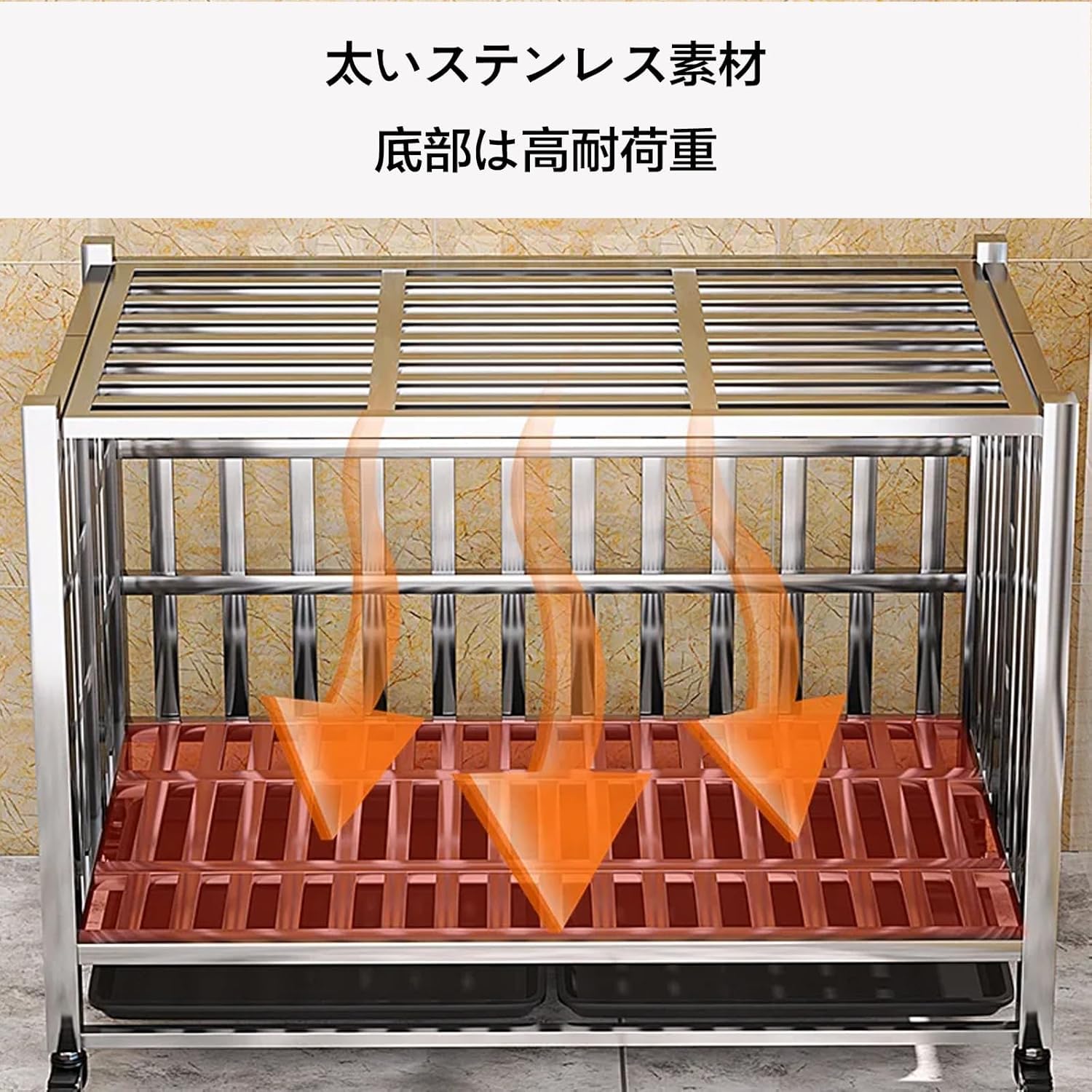 大型犬 ケージ ステンレス製 耐荷重250kg 折りたたみ Amazon.co.jp: kilogorge 大型犬 ゲージ ステンレス鋼製犬用ケージ