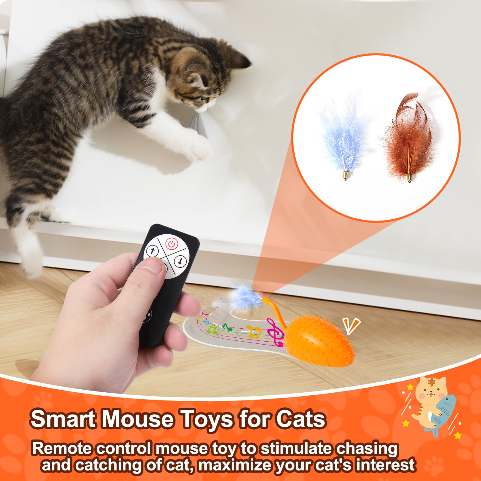 Snapklik.com : Mity Rain Cat Interactive Toys For Indoor Cats, Remote ...