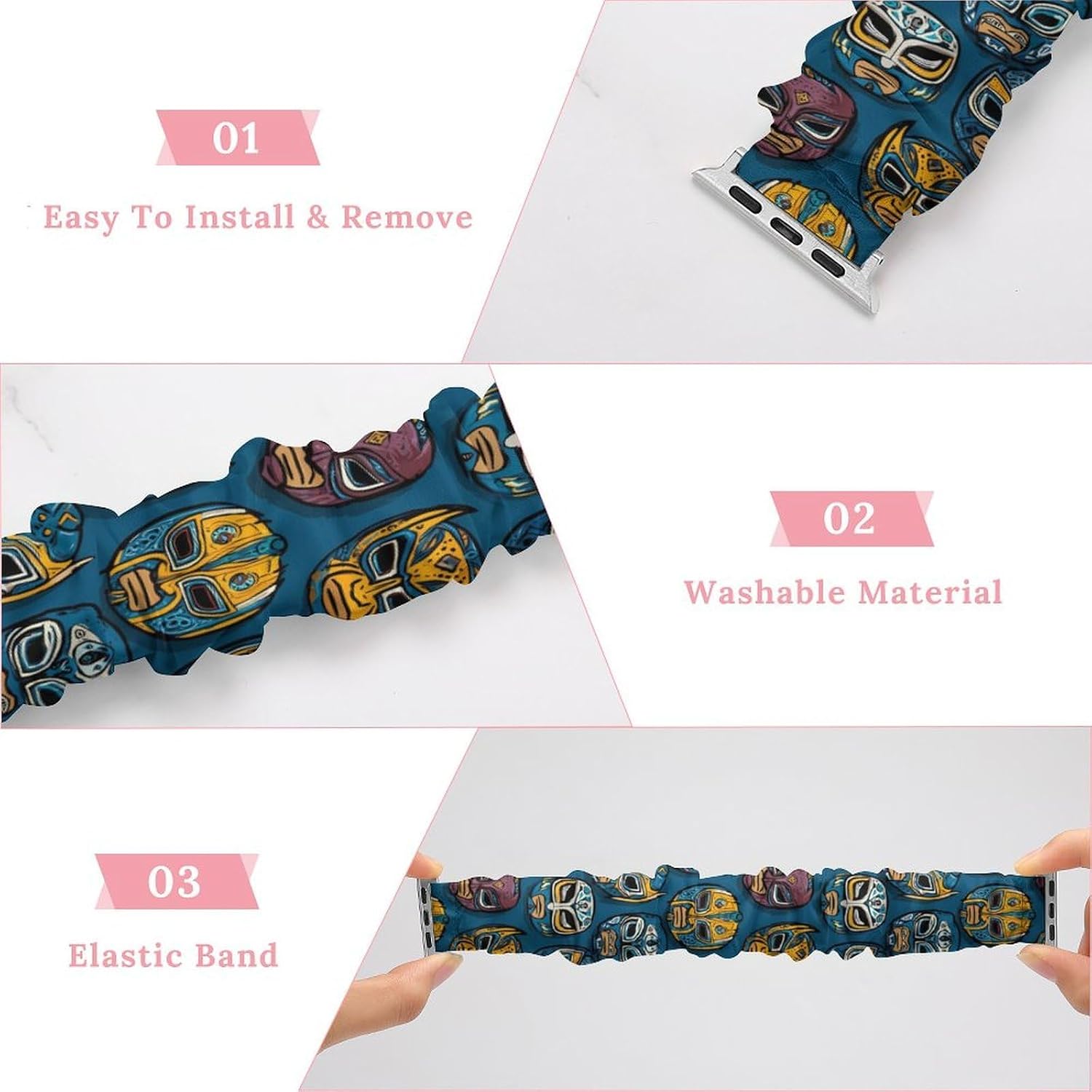 Mexican Lucha Libre Wrestling Mask Watch Band Scrunchie image 4