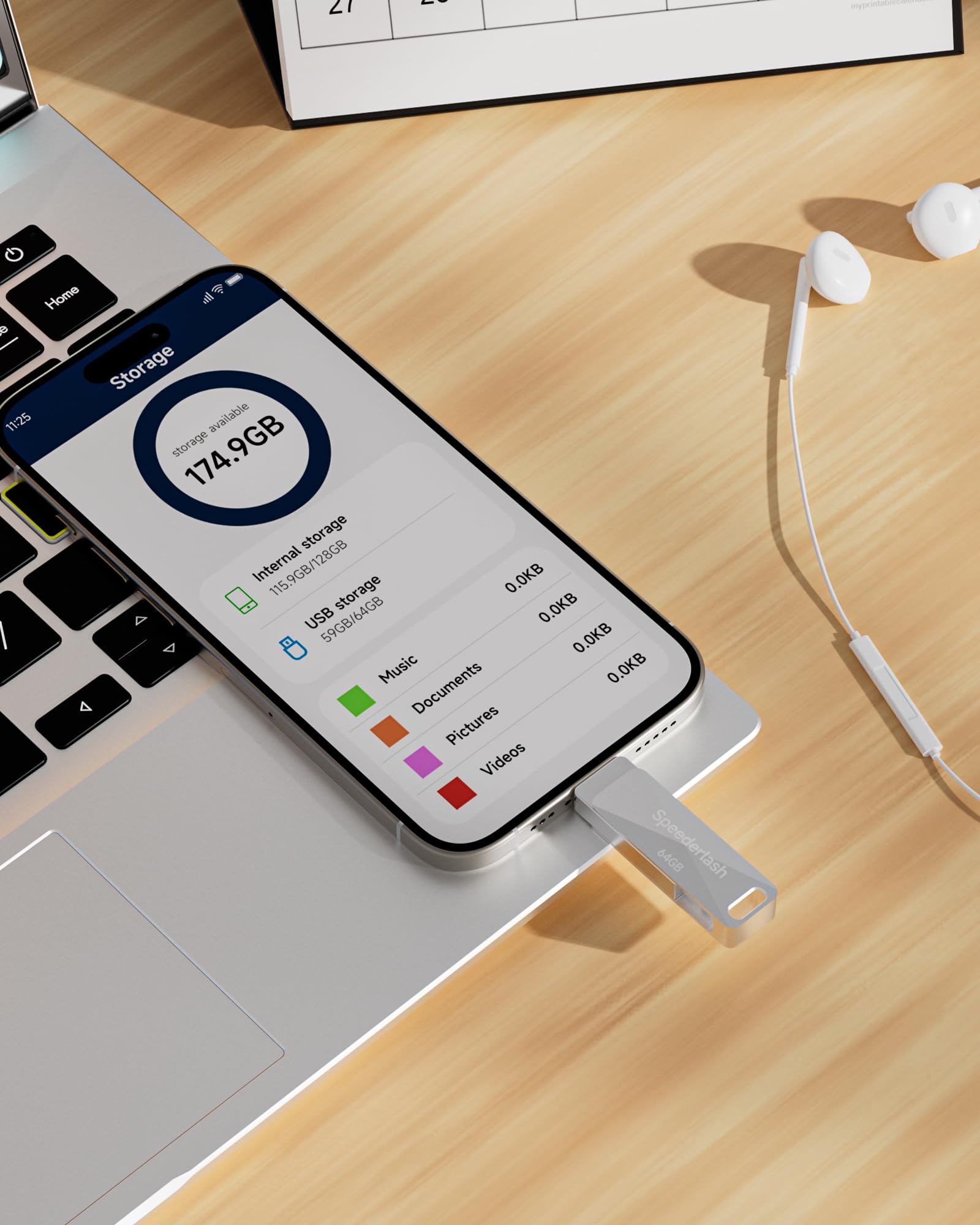 Speederlash pamięć flash 64 GB, podwójny pendrive USB A i typu C, prędkość odczytu 200 MB/s, obrotowa metalowa obudowa, pamięć 2 w 1, do telefonów z systemem Android, tabletów, laptopów i komputerów
