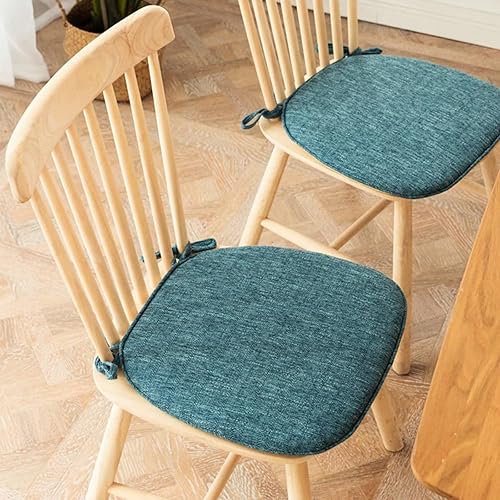 Juego de 6 cojines para sillas de comedor de 16 x 16 pulgadas, cojines para sillas de cocina con lazos, cojines de asiento para sillas de comedor,