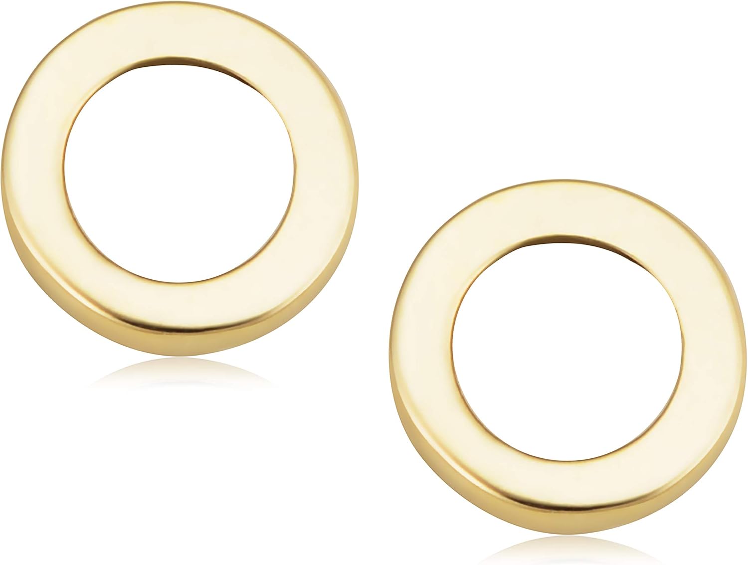 KoolJewelry Minimalist 14k Yellow Gold Circle O Stud Conch Cartilage Earrings