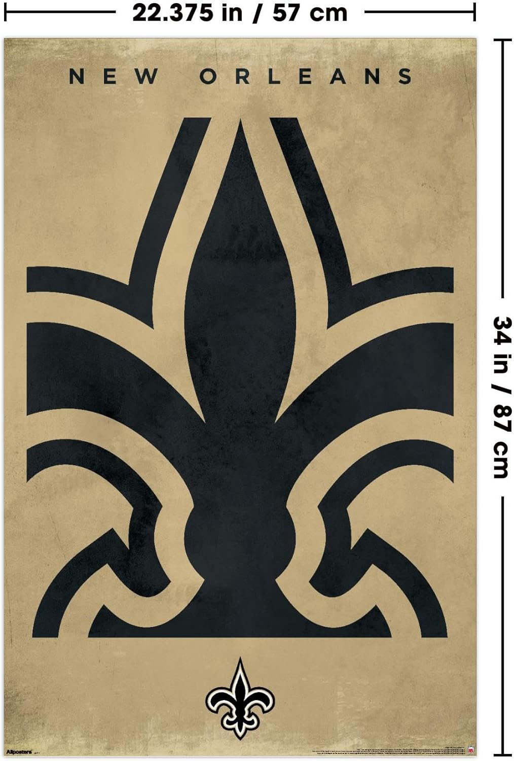 NFL New Orleans Saints - Logo 25 Wall Poster, 34L" x 22.4W", Unframed Version - Image 3