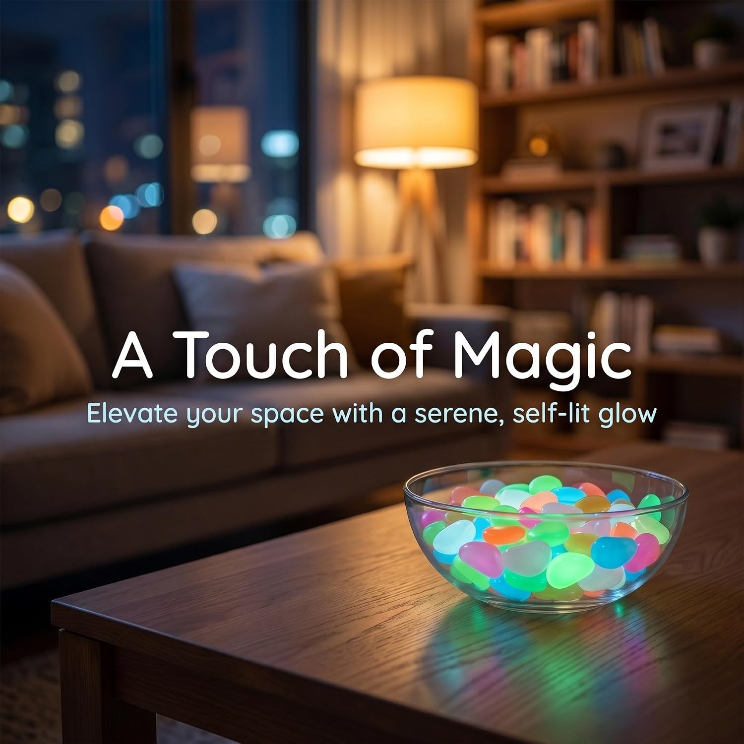 500pcs Glow in Dark Resin Pebbles for Garden Decorative Use