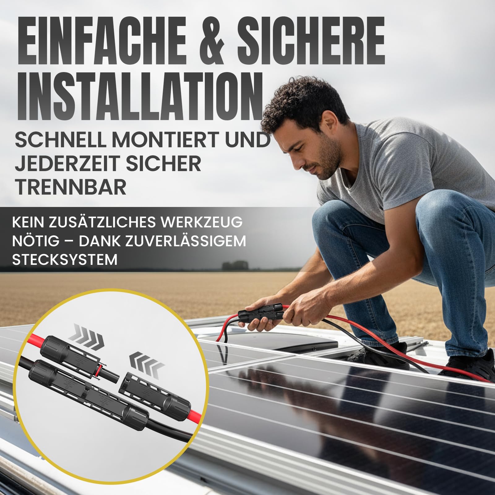 avoltik 2x 10m Solarkabel in 6mm2 I TÜV-zertifiziertes Balkonkraftwerkkabel I Robustes PV Kabel doppelt isoliert & wetterfest I IP67 Solar-Anschlusskabel I Photovoltaik Kabel rot & schwarz