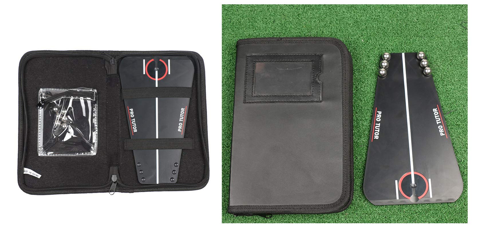Nowy korepetytor gry w golfa z bezpłatnym etui na zamek błyskawiczny, akcesoria golfowe, trener do gry w golfa, pomoc treningowa do gry w golfa, pomoc w ustawieniu lusterka golfowego, pomoc