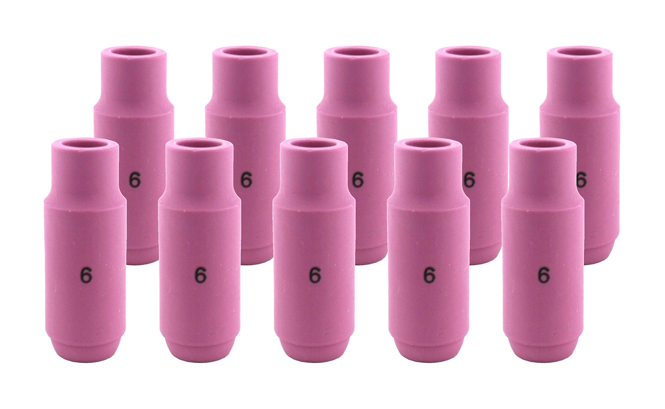 Alumina Nozzle Cups for TIG Welding Torches Series 17/18/26 with Standard Set-Up - Model: 10N48 - #6 (3/8