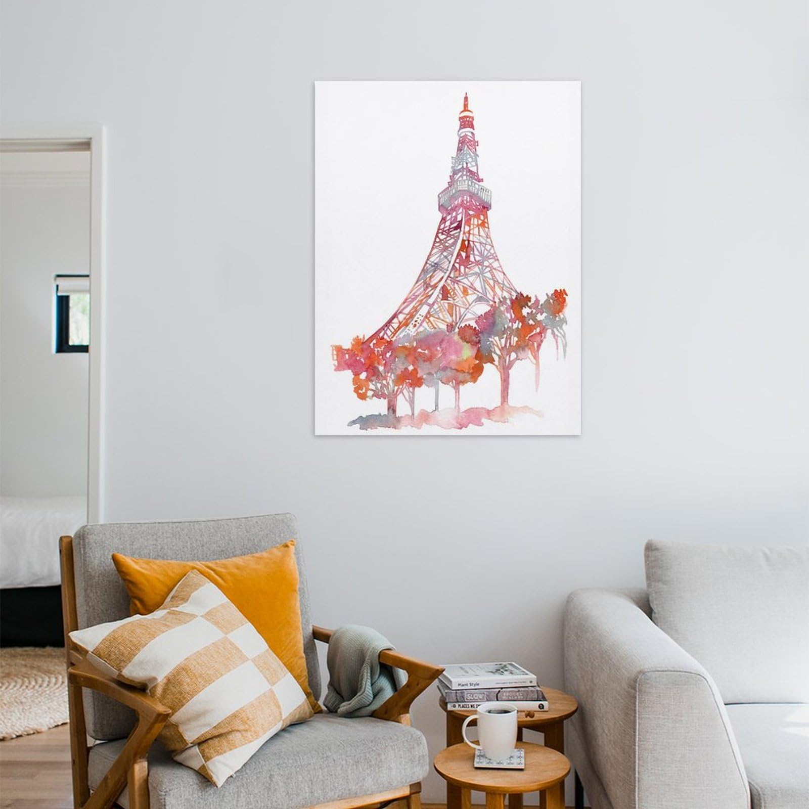 Amazon.co.jp: 絵画 東京タワーの水彩画インテリア 絵画 ファンタジー